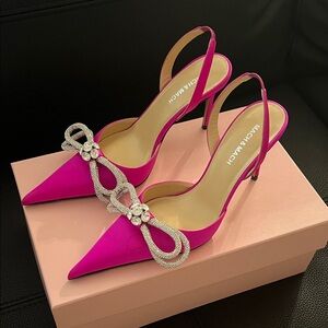 MACH & MACH Fuchsia Slingback Pumps with Crystal Bow size 38 EU